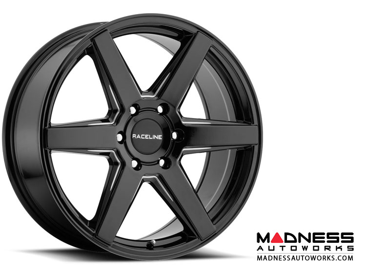 Jeep Custom Wheels (1) - Raceline - 156B - 18"x8" - Surge Black w/ Machined Finish